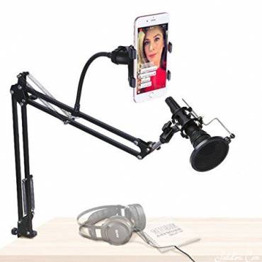 Mobile Studio Microphone With Adjustable Stand and Pop Filter- (Remax CK100)